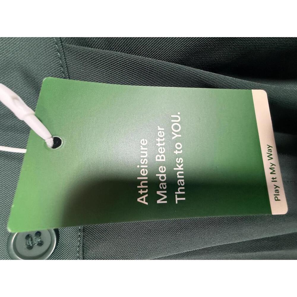 NWT Halara High Waisted Shirred Straight Leg Work Pants Dark Green M Petite - Picture 12 of 13